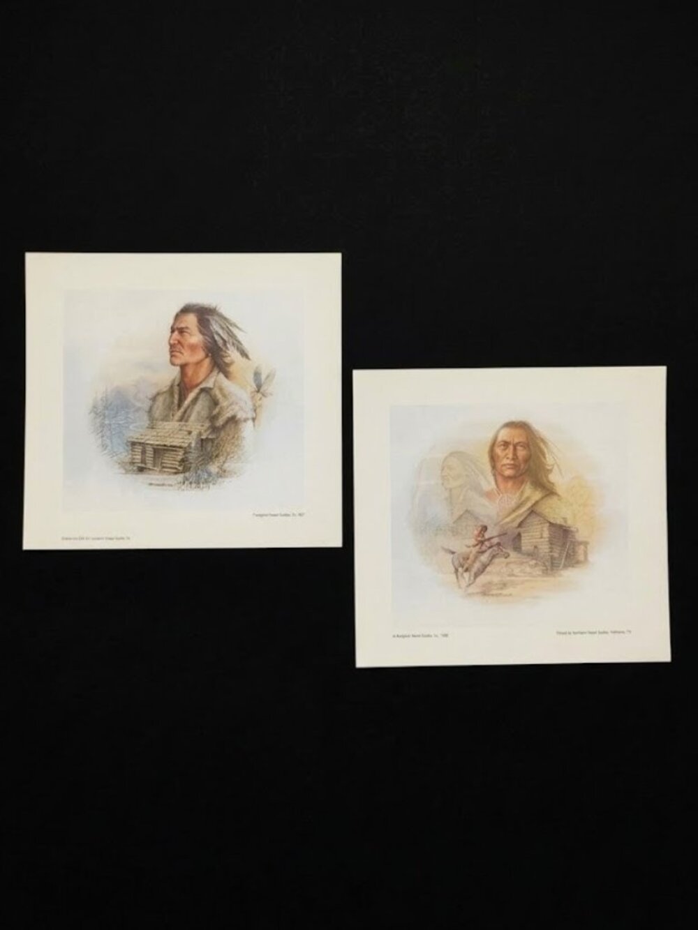 Set of 2 Ben Hampton Original Indian Prints The Raven / Hiskyteehee Five Killer